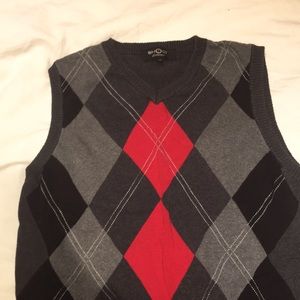 Argyle print sweater vest